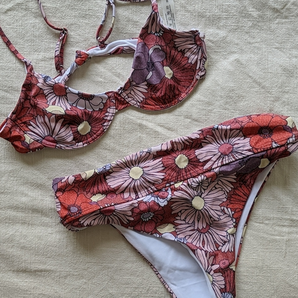 Floral high waisted bikini